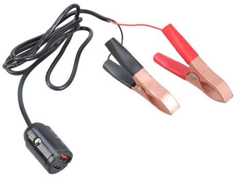 Cable de carga para exteriores con puerto USB tipo C y batería de 12 V a 5 V, adaptador rápido para viajes, camping, viaje