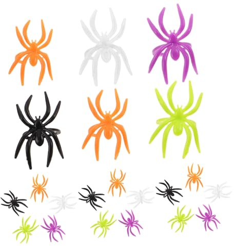 VICASKY 120stücke Mini-spinnenringe für Halloween-partys Junge Mädchen-mitgebsel Tischdeko Requisiten und -topper Gruselige Dekoration für Feste und Geschenke