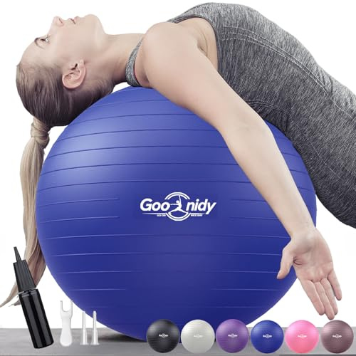 Mjuk gymnastikboll stor, sprängskydd sittboll kontor ergonomisk stöder 2 200 pund, softball, träningsboll, yogakula med pump för graviditet gymnastik, träning gym fitness pilates balansenheter