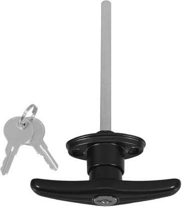 FOYTOKI Serratura T-handle per Garage e Capannoni Maniglia in Lega di Zinco Resistente per Porte Esterne Serratura con Astina Lunga per Box Rimorchi e Edifici Esterni