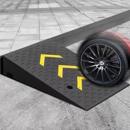 EIYAVVIDV Türschwellenrampe Schwerlast Laderampen Autorampe, Gummi Auffahrrampe 10-25cm Hoch, Tragbare Bordsteinkanten Rampe, Auffahrkeile Für Rollstuhl Anhänger LKW PKW(50*80*12cm/20*31*4.7in)