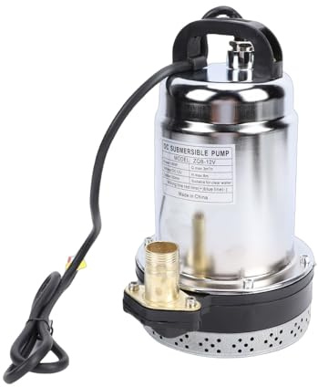Cosiki Submersible Pump, 12V 180W 26ft Stainless Steel Deep Well Water Pump, All Copper Wire with 1 Inch Outlet, Ideal for Garden, Pond, Pool, Aquaculture & Industrial Drainage