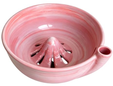 Bewinner Virvlande Bärdiskskål för Skonsam Sköljning och Dränering Av Frukt och Grönsaker, Keramik, 20x18x8cm (Rosa)
