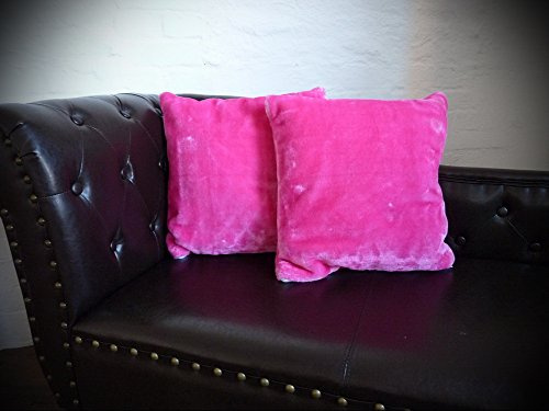 Natur-Fell-Shop Kissen Kissenhülle Dekokissen Plüschkissen - passend zu unseren Kuscheldecken - Farbe und Größe zur Auswahl (40 x 40 cm, pink)