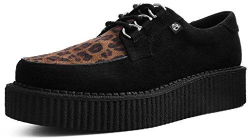 T.U.K. Black & Leopard Anarchic Creepers Unisex US Women 14 / Men 12