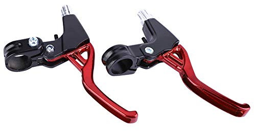 1 Para Fahrradbremshebel, Aluminiumlegierung Mountainbike Fahrrad Radfahren Bremse Level Griffe Fahrradbremse Zubehör (4 Farben: Rot, Blau, Schwarz, Silber)(rot) Bremsgriffe
