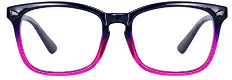 MAXJULI Blue Light Blocking Glasses,Computer Reading/Gaming/TV/Phones Glasses for Women Men(Purple Gradient Pink)