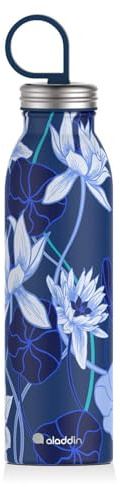 Aladdin Chilled Style Thermavac Trinkflasche Edelstahl 0.55L Lotus Navy – Thermosflasche Hält 9 Stunden Kalt - Doppelwandige Vakuumisolierung - Wasserflasche BPA-Frei - Spülmaschinenfest