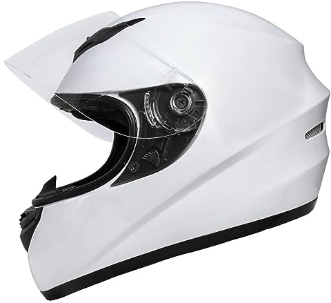 Zorax ZOR-819 Weiß M (57–58 cm) Integral-Motorradhelm Motorradhelm, ECE 2206-Zulassung