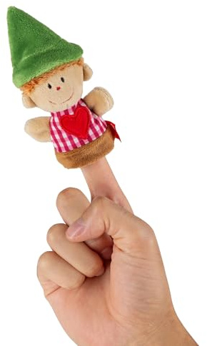 SIGIKID 43004 Seppl - Bambola di peluche da infilare sulle dita, gioco di ruolo, raccontare storie, giocare, per bambini dai 6 mesi, seppl/multicolore 10 cm