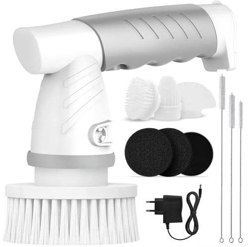 Elektrische Reinigungsbürste Upgraded schrubber Bürste 360°Spin Scrubber mit 5 austauschbare Bürstenköpfe für Badzimmer Fliesen,350RPM Motor reinigungsbürste,Eine Durchdachte Geschenke