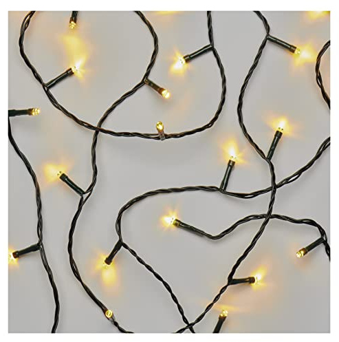 EMOS Warmweiße LED-Lichterkette 2,8 Meter,Schwarzer Draht mit 40 LEDs,6/18 h Timer-Funktion,Batteriebetrieben (3x AA),Leuchtdauer 10.000,IP44 für Innen und Außen, D4FW01, Warmweiß
