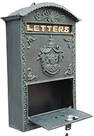 ADITAM Heavy Duty Wall Mount Mailboxes,Vintage Decorative Cast Iron Letter Box for Home Office Indoor Outdoor Entryway Gate Decoration Double the comfort