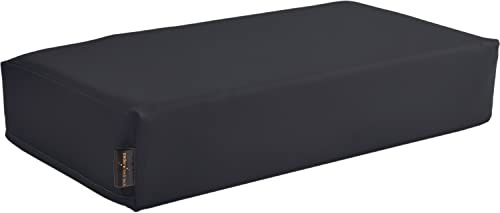 Pader Medi Tech Orthopädisches Entlastungskissen, Positurkissen 50x25x10 cm I Bandscheibenkissen, Stufenkissen, Lagerungskissen für Beine mit festem Schaumkern (29 Schwarz)