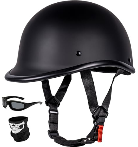 Yesmotor Vintage Motorcycle Half Helmet - Lightweight Low Profile Open-Face Half-Face Helmet – DOT Approved