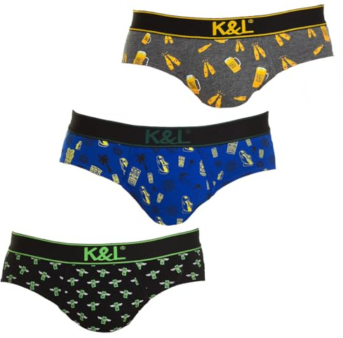 Kisses&Love 3-pack kalsonger för män ventilerande tyg KL3002 premium bomull kalsonger, kalsonger för män, trosor för män, Grå-blå-svart, numeric_XXL