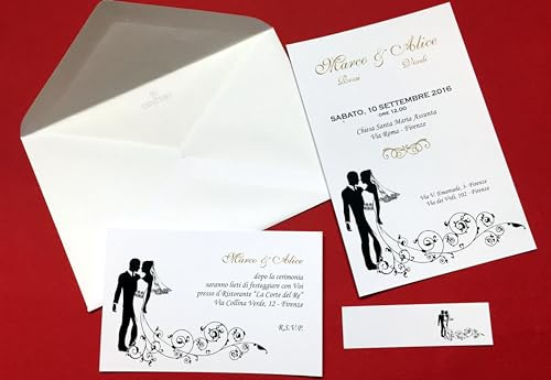 20 Set partecipazioni Nozze Personalizzate inviti Matrimonio Art.093 quantità a scelta