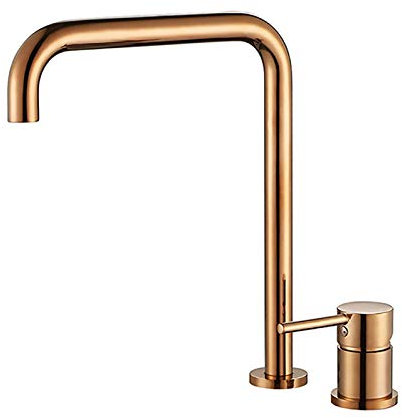 RajoNN Miscelatore Lavabo Moderno ed Elegante Rotazione a 360° Lavabo Alto da Appoggio per Bagno Ottone Maniglia Singola Lavabo a Doppio Foro Lavabo da Piano Miscelatore