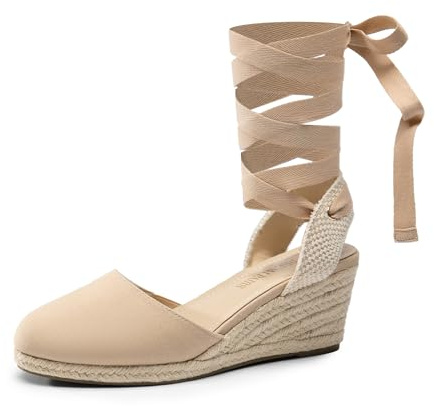DREAM PAIRS Womens Espadrilles Platform Sandals | wedge heel with natural curve, slip-resistant TPR outsole, skin-friendly vegan leather insole, versatile styling