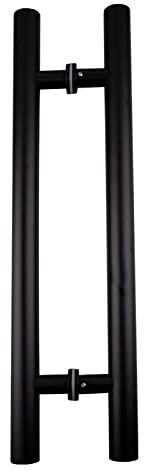 Torbeschläge Mattschwarzer Edelstahl-Rundrohr-Glastürgriff Home Office Push-Pull-Türhandlauf Schiebetürbeschläge Zubehör, 6 Größen (Größe: 800 × 500 × 38 mm)