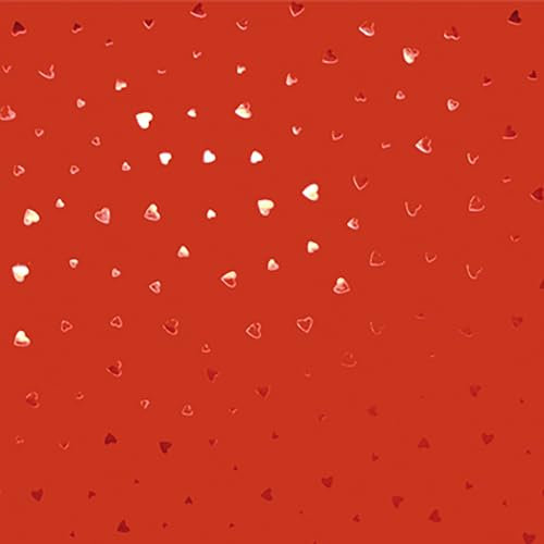 Geschenkpapierrolle 70cm x 2m Rolle mit metallic glänzenden Herzen - Geschenk Papier für Geburtstag Hochzeit - Geschenkpapier mit Herzmuster - Hochzeitspapier Hochzeitsgeschenkpapier - Rot