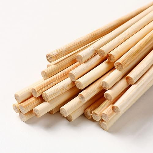 RYAN Holzstab Rundholz 30 Stück Holzstäbchen zum Basteln Ø 6 mm Länge 30 cm Holzstäbe Zum Basteln Modellbau DIY Handwerk Holzstäbchen Basteln