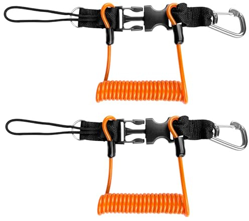 EEBBL Tauchen Spiralkabel, Tauchen Ausrüstung Lanyard, Werkzeuge Tauchhaken, für Unterwasserkamera, Schnorcheln Anti Leine Gurtband, mit Clips Schnellverschluss