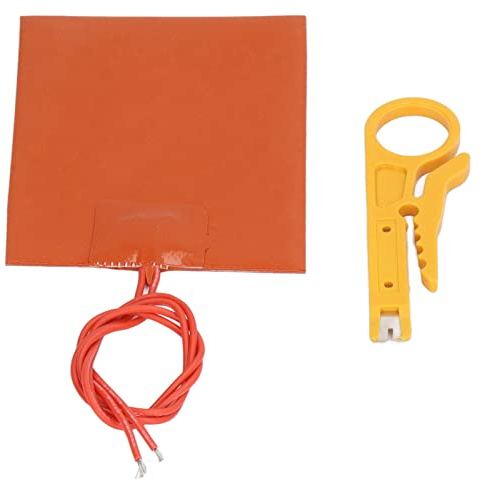 Trommeleimer-Heizmatte – 8,9 x 10 cm Silikon-Gummi-Heizkissen, dünn, hohe Durchschlagfestigkeit, sichere, flexible Heizmatte, 12 V, 20 W, 250 ℃