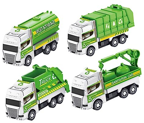 JOINPAYA Spielzeug-lkws Für Jungen 4 Stück Sanitär-LKW-Spielzeug Simulationsfunktionen Für Die Spielzeit Von Jungen Und Mädchen Zufälliger Stil