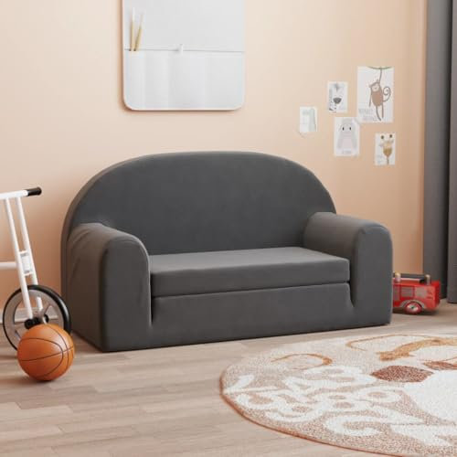Xichuzi Sofá Cama de 2 plazas Felpa Suave Gris Antracita, Sofas De Salon, Sofa Relax - 357024