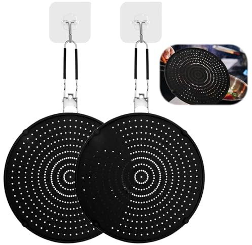 2 protectores antisalpicaduras de silicona, 32 cm de diámetro, tapa universal para cocina, protección contra salpicaduras, accesorio doméstico, paneles antisalpicaduras, ideas de regalo de cocina