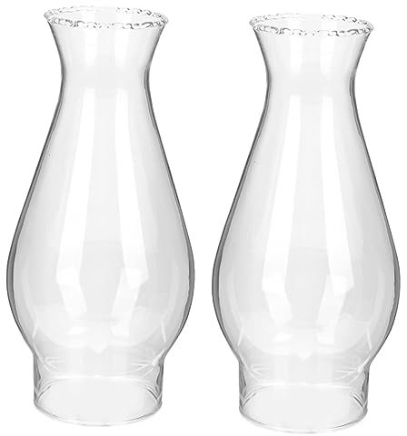 Mikinona 2stücke Klar Öl Lampe Kamin Glas Öl Lampe Abdeckung Schatten Winddicht Lichtdurchlässig Schirm