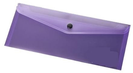 2-teiliges Plastik-Aktentaschen-Set, A6, durchsichtige Umschlagordner, Dokumentenaufbewahrungstasche, bunte Studenten-Papierverpackungstasche, Aktenordner FüR Dokumente Organisieren, BüRobedarf(PURPLE