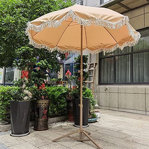 QUSYZD Parasols de Jardin Vintage à Franges, Parasol de terrasse, Parasol de Table à Manger pour Jardin/terrasse/pelouse, Parasol de Plage de Vacances, Parasol Jaune,Yellow