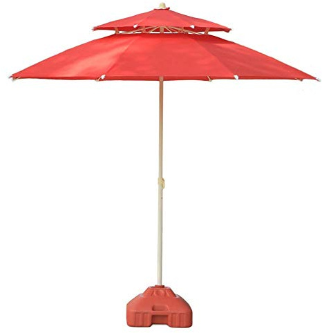 CLSDRZC Patio Umbrella Beach Parasol Parasols 7.5' Double Top Outdoor Patio Sun Umbrella, Perfect for Outdoor Yard, Beach Commercial Event Market, Camping, Pool Side