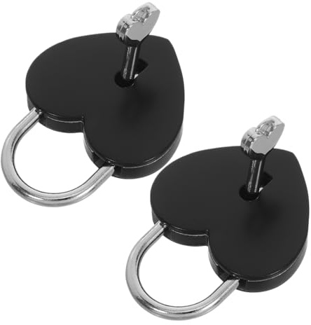 Gadpiparty 2 Pezzi Lucchetto a Forma Di Cuore in Metallo Con Chiave Per Scatola Portagioie Diario Libro Borsa Viaggio Romantico