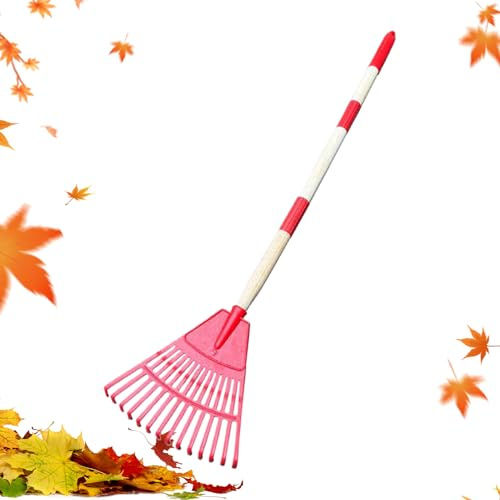 Râteau à Feuilles en Éventail 14 Dents | Râteau de Jardinage pour Gazon - Balai Portable pour Pelouse Terrasse Paysage Gravier Jardin Camping Plein Air