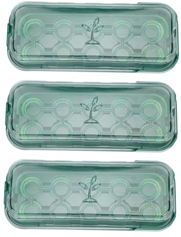 CLISPEED 3pezzi Vassoio per Vivaio di Piante Plastica Sicura e Durevole per Coltivazione di Piante Succulente e Ortaggi Vassoio per Crescita e Germinazione Struttura Semplice e Facile da US
