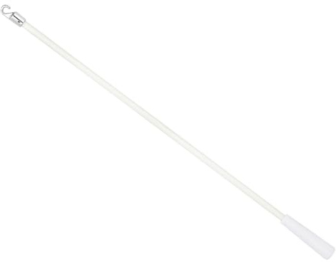 QUARKZMAN Asta Di Sostituzione Per Tende Con Gancio 1Pezzo Lunga 17 In fibre Di Vetro Con Gancio In Lega E Impugnatura Asta Per Tende Verticali Per Aprire Le Tende (Bianco)
