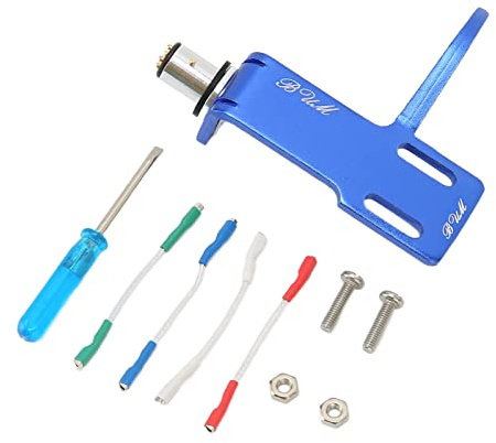 Cryfokt Kit de Coque de Platine Phonographe en Alliage D'aluminium avec de Bonnes Performances pour Cartouches DJ Professionnelles, Plug and Play pour la Plupart des Phonographes (Blue)