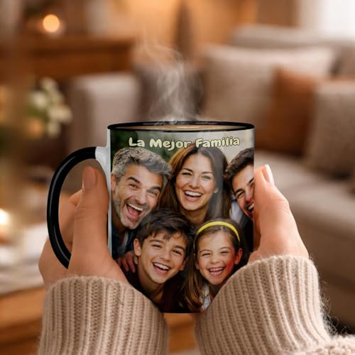Kembilove® Taza de cerámica personalizable con foto y texto – Detalle emotivo para abuela o abuelo, ideal para demostrar cariño a los abuelos