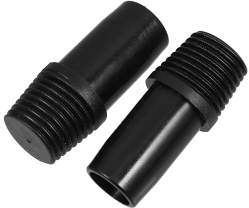 PACKOVE 2pcs Threaded Tip Repair Kit for Broom Handle, Plastic Extension Pole Adapter Connector, Household Cleaning Tool Compatible Metal Rods, Black