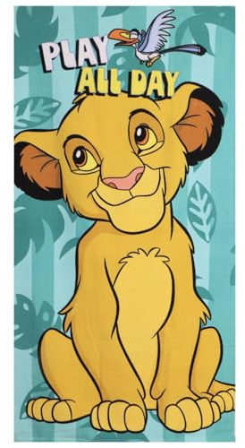 The Geeky Pop Asciugamano da spiaggia Disney Il Re Leone – Simba – 70 x 140 cm – Asciugamano per bambini morbido e leggero – Asciugatura rapida – Estate & Vacanze
