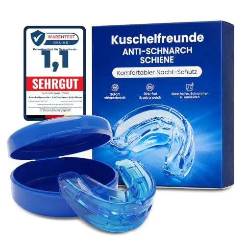 Anti-Schnarch Schiene für leichtes bis mittleres Schnarchen, Schnarchstopper Mundstück aus weichem, BPA-freiem Material, Für Männer & Frauen, Angenehm zu tragen, Einfach zu reinigen (Blau)