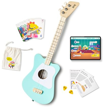 Loog Mini Acoustic kids Guitar for Beginners 3-strings Ages 3+ Learning app and lessons included