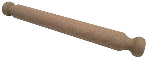 Erretre srl Rouleau à pâtisserie en bois avec poignées fixes de 50 cm, diamètre 4,4 cm