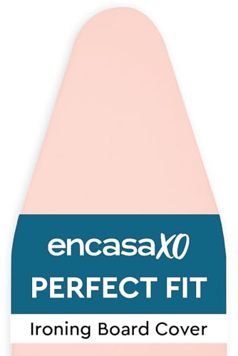 Encasa XO Ironing Board Cover and Pad 54x15 - 4mm Felt Large Iron Board Cover with Padding - Heat Resistant, Stain-Safe Dye, Non Slip Elastic Bungee Cord Tightening Iron Table Cover Powder Pink