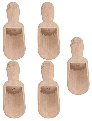 88x30mm Unfinished Wooden Scoops Spoon Sugar Bath Salt Scooper for Spices Parties Home Kitchen Tool Set of 5