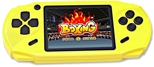 ZHISHAN 16 Bit HD Handheld Game Console,3.0 Screen Built in 100 Classic Retro Video Games Portable Handheld Games for Children Birthday Gift （Yellow）