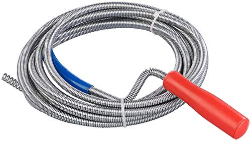 AGT Abflussspirale: Rohrreinigungs-Spirale für Waschbecken, Dusch- & Badewanne, 5m, Ø 9mm (Rohrreinigungsspirale, Abflussspirale Badewanne, WC)